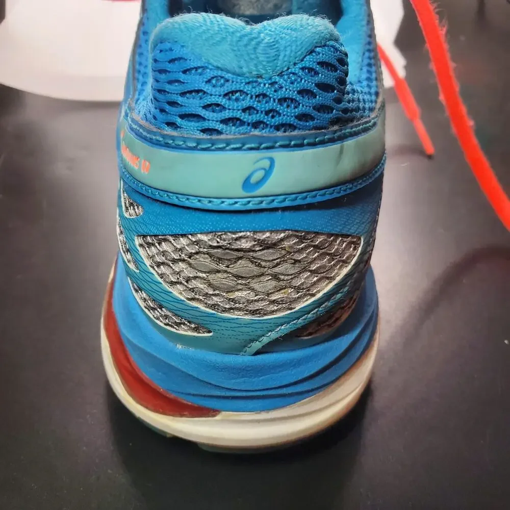 ASICS Womens Running Shoes Size 7 Gray Blue Athletic Sneakers Training Jogging